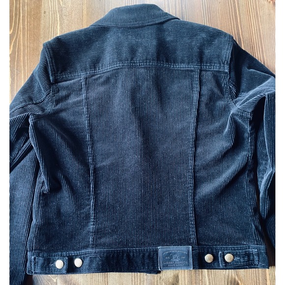 Vintage Lauren Jeans Co Ralph Lauren Black Corduroy Trucker Jacket Women Size M - Picture 3 of 16